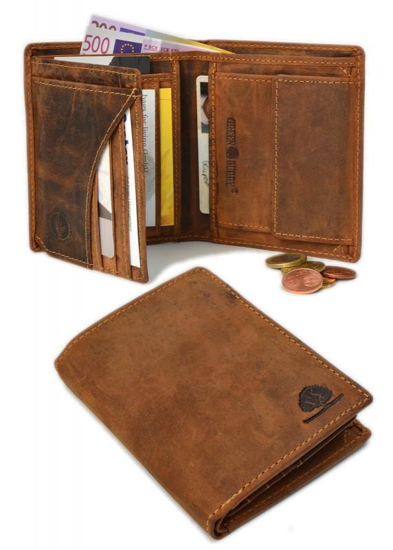 Vintage-Leder Geldbörse Hochformat, braun